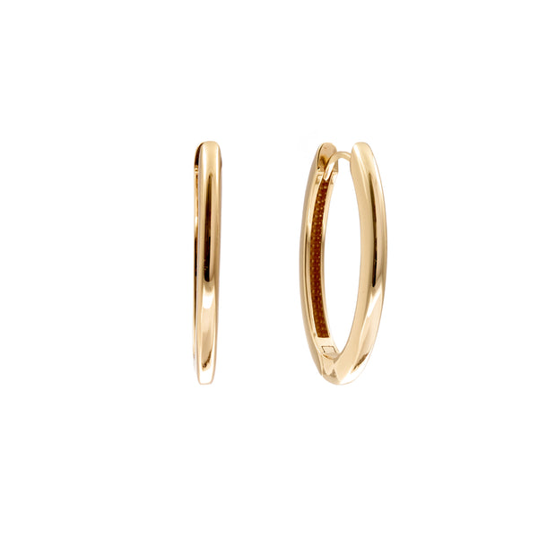 E56-GP CLAIRE Gold Plate Large Oval Hoop Earrings Sybella