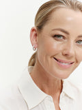 E4037-RH-LUMI-Rhodium Baguette CZ Hoop Earring