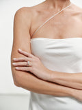 R227-P - SOPHIA -Gold Plate eternity band alternating pattern of Pink Round Brilliant-Cut and Baguette-Cut Clear Cz's.