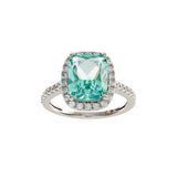 R2154-G AINSLEY Emerald Cut Jade Green CZ Ring