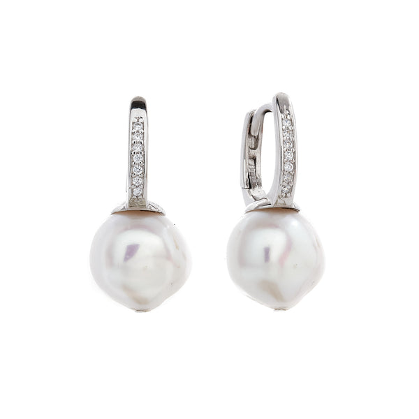 E1634 ANYA Freshwater Baroque Pearl with CZ post earring