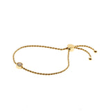 B205-GP ARKI Gold Rope Style Adjustable Bracelet with Round CZ