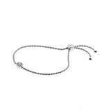 B205-RH ARKI Silver Rope Style Adjustable Bracelet with Round CZ