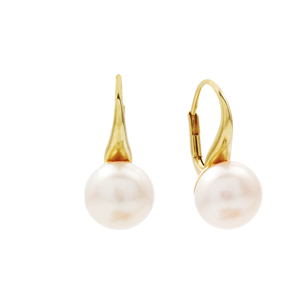 E792-GP- FAYE -  Gold plate & Freshwater Pearl earrings