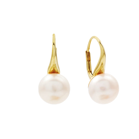 E792-GP- FAYE -  Gold plate & Freshwater Pearl earrings