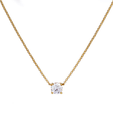 P202-GP SADE Gold Plate Claw Set CZ Pendant