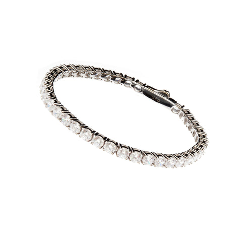 B2210-RH -  MARGOT- Rhodium Claw Set Tennis Bracelet