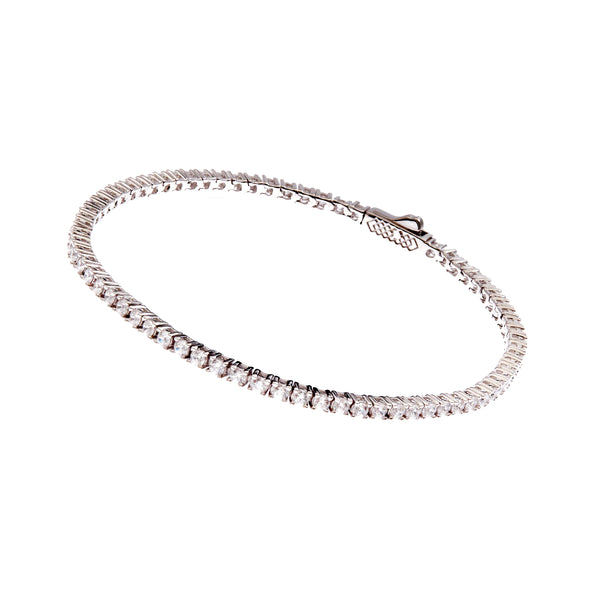 B2229-RH - NELLIE- Rhodium Claw Set Tennis Bracelet