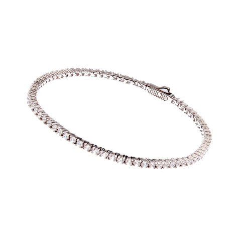 B2229-RH - NELLIE- Rhodium Claw Set Tennis Bracelet