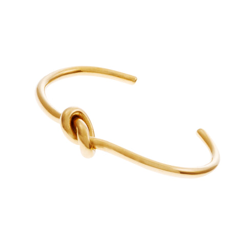 B6349-SS - AVA - Gold plate stainless steel bracelet Knoted Cuff Bangle