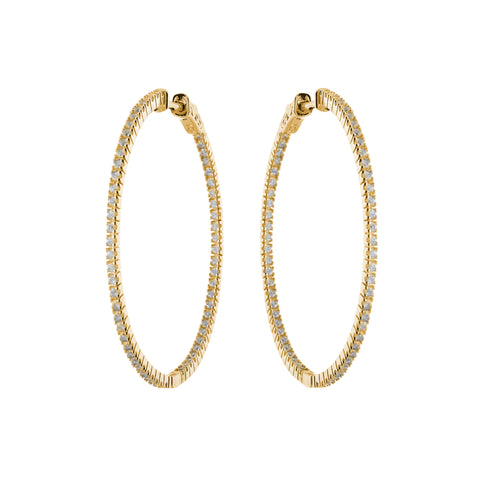 E170-40GP -Caroline- Gold 40mm cz hoops