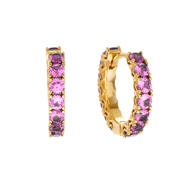E247-P-LYLA-Gold Plate Claw Set Blue CZ Hoop Earring (Copy)