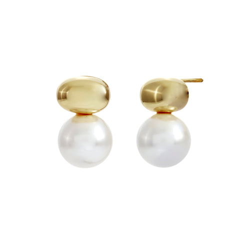 E2811-GP-TAMSIN- Gold Plate and White Pearl Stud Earring