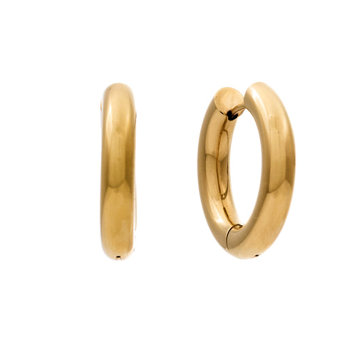 E320-SS-OLIVE-Gold Plate Stainless Steel Hoop Earring