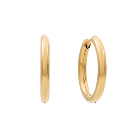 E321-SS-AVA-Gold Plate Stainless Steel Hoop Earring