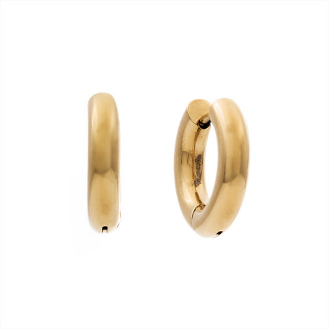 E322-SS-URSULA-Gold Plate Stainless Steel Hoop Earring