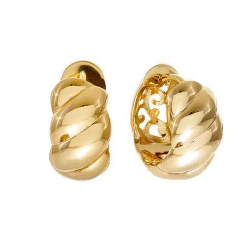 E9685-GP-WINSLET-Gold Plate Wave Hoop Earring