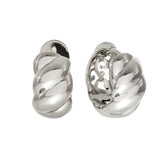 E9685-RH-WINSLET-Rhodium Wave Hoop Earring