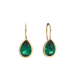 E131-GGP LULU Tear Drop Dark Green Earrings on Gold Hook