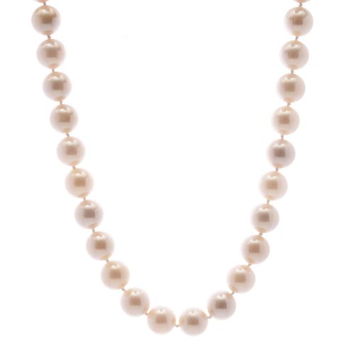 N711  Emily Classic round pale pink pearl short necklace