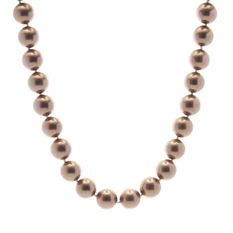 N712-  Emily Classic round coffee pearl short necklace