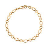 N73-SS - SCARLETT - Gold plate Stainless Steel Link Necklace with Bar closure
