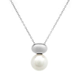 N8279-RH TAMSIN- Rhodium and White Pearl Necklace