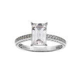 R1759-RH -  PAISLEY - Clear Baguette Cubic Zirconia and cubic zirconia micro pave shank Ring