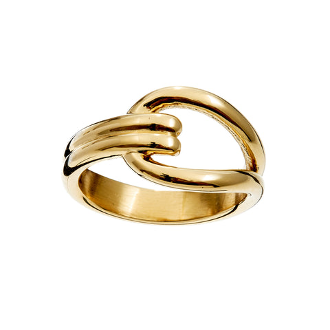 R7028-SS-LILAC- Gold Plate Stainless Steel Knot Ring