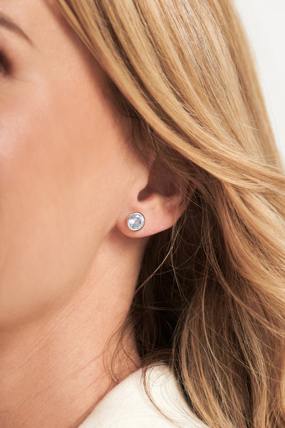 E135-BRH ROSIE Pale Blue Rhodium Plate Studs