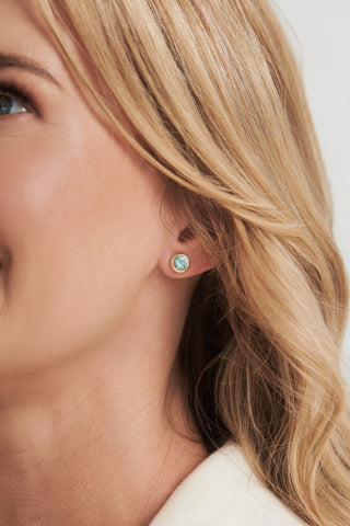 E135-GGP - ROSIE Pale Green Gold Plate Studs