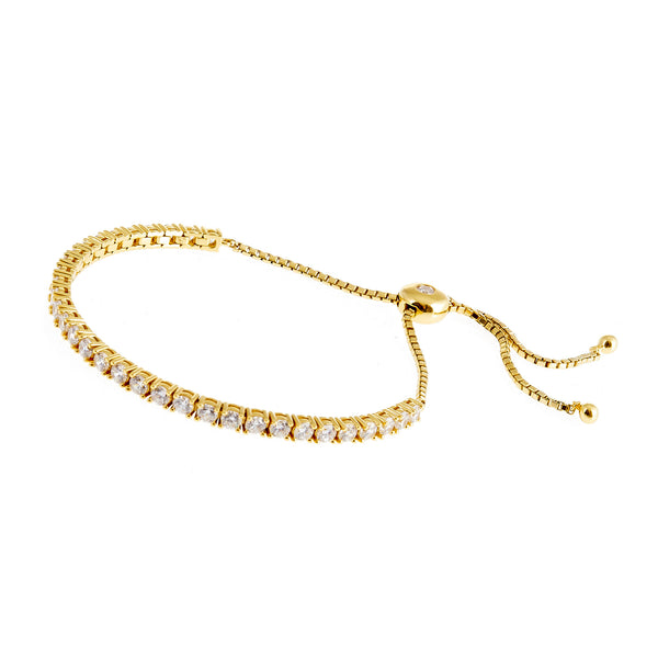 B16-GP - ADELE Gold Plate CZ Tennis-style rope bracelet