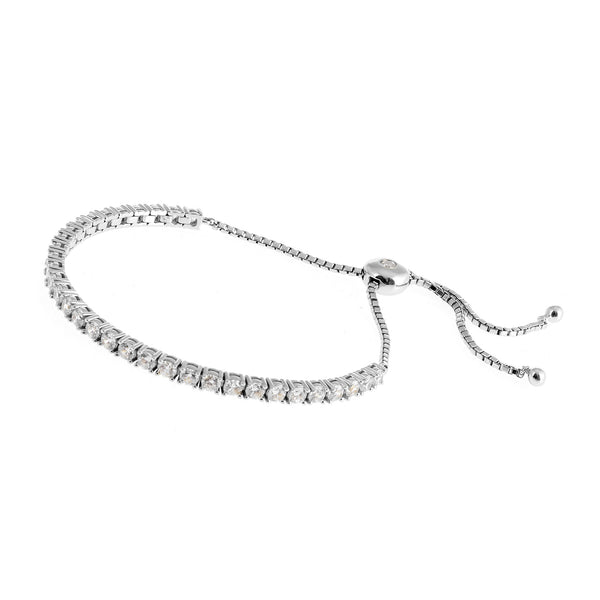 B16-RH - ADELE Rhodium CZ Tennis-style rope bracelet