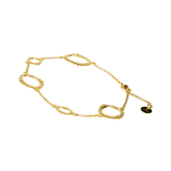 B301-GP - FIONA Oval Chain Gold Plate Bracelet