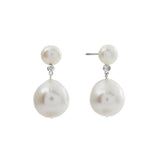 E1068-RH - TULLY  Rhodium Freshwater button baroque pearl earrings