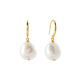 E1072-GP ROMY Freshwater Pearl on Gold Plate Hook Drop Earring