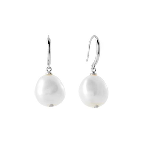 E1072-RH ROMY Freshwater Pearl on Silver Hook Drop Earring