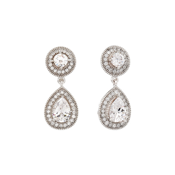E20621 - Rhodium micro-pave cz earrings