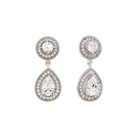 E20621 - Rhodium micro-pave cz earrings