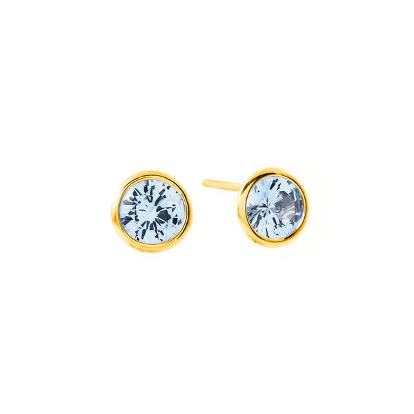 E135-BGP ROSIE Pale Blue Gold Plate Studs