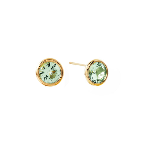 E135-GGP - ROSIE Pale Green Gold Plate Studs