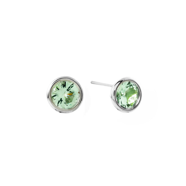 E135-GRH - ROSIE Pale Green Rhodium Plate Studs