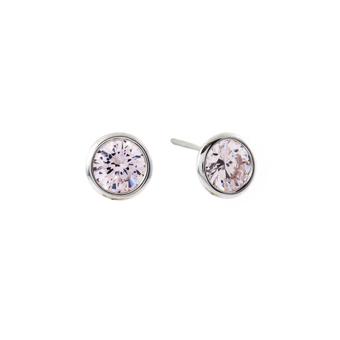 E135-PRH ROSIE Pale Pink Rhodium Plate Studs