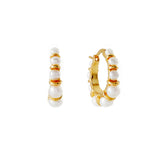 E1714 - GIGI Freshwater Button Pearl Hoop Earrings