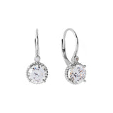 E187-RH SIOBHAIN -  Rhodium & cz hook earrings