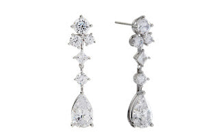 E19056- MARTA Rhodium CZ Chandelier earrings