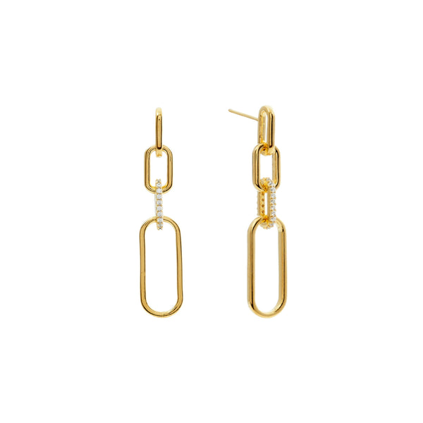 E196-GP - AUBREY Gold plate link earrings