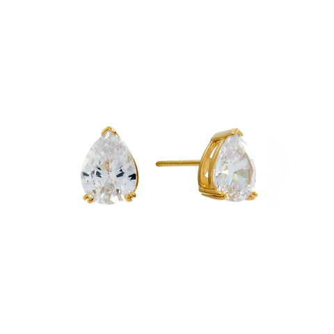 E211-GP - LIBBY Gold plate Teardrop CZ stud