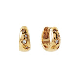 E2211 - STARDUST Gold plate Star hoops