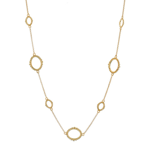 N9584-GP FIONA Gold Plate Oval Chain Short Necklace